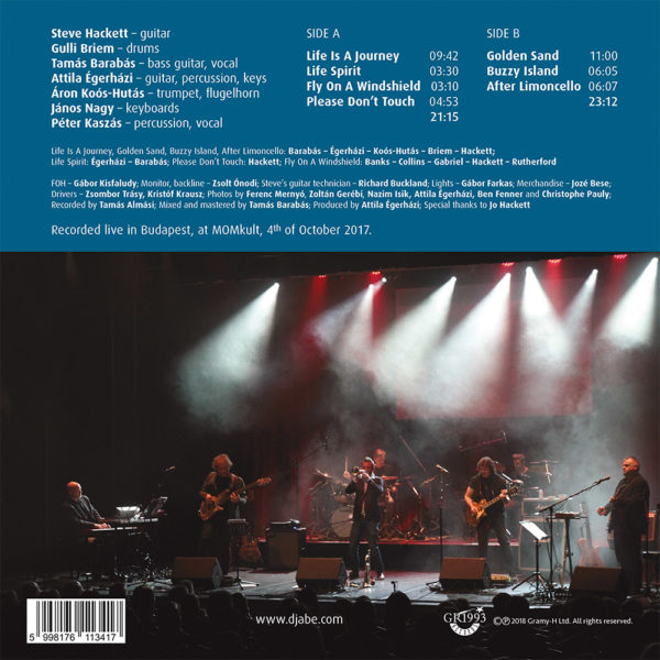 Djabe & Steve Hackett – Life is a Journey The Budapest Tapes (LP) back cover