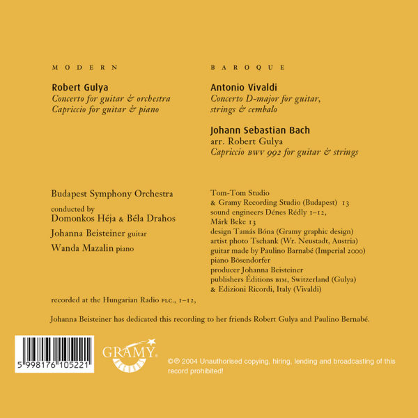 Johanna Beisteiner – Between Present and Past (CD) back cover