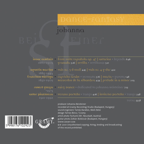 Johanna Beisteiner – Dance Fantasy (CD) back cover
