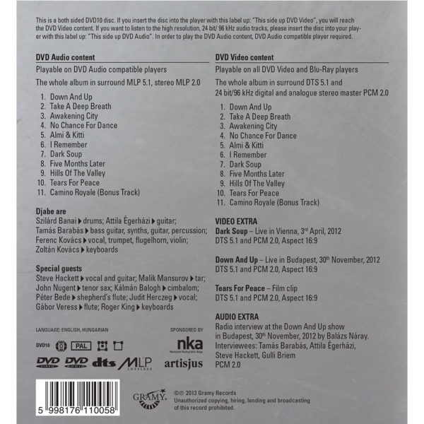 Djabe – Down and Up (DVD-Audio 5.1) back cover